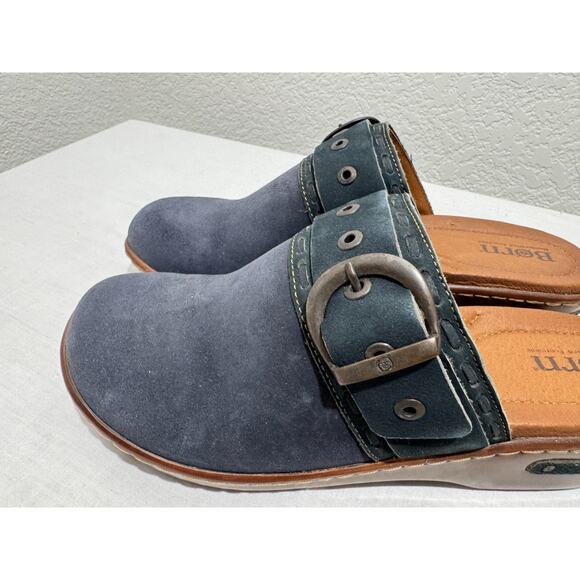 Womens Born Banyan Clogs Mules Navy Blue Indigo Suede Leather 10M NIB - Picture 9 of 9